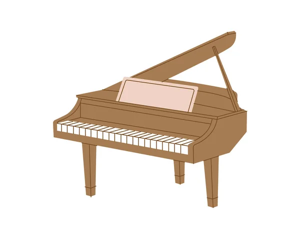Gran Piano Silueta Instrumentos Musicales Ilustración Vectorial Aislado Sobre Fondo — Archivo Imágenes Vectoriales