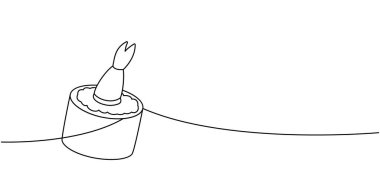 Karidesli suşi aralıksız bir çizgi çizer. Japon mutfağı. Geleneksel yemekler. Tek bir çizgiden ibaret. Vektör minimalist doğrusal çizim. Beyaz arkaplanda izole