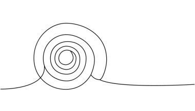 Sualtı kabuğu sürekli bir çizgi çizer. Tropikal su altı kabuğu sürekli bir çizgi çizimi. Vektör minimalist doğrusal çizim. Beyaz arkaplanda izole