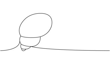 Deniz kabuğu sürekli bir çizgi çiziyor. Tropikal su altı kabuğu sürekli bir çizgi çizimi. Vektör minimalist doğrusal çizim. Beyaz arkaplanda izole