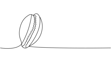 Sualtı kabuğu sürekli bir çizgi çizer. Tropikal su altı kabuğu sürekli bir çizgi çizimi. Vektör minimalist doğrusal çizim. Beyaz arkaplanda izole