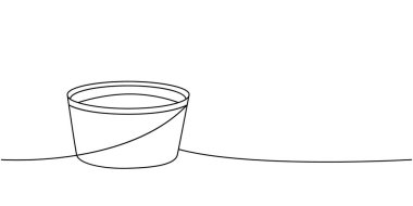 Soya kasesi sürekli bir çizgi çiziyor. Japon mutfağı. Geleneksel yemekler. Tek bir çizgiden ibaret. Vektör minimalist doğrusal çizim. Beyaz arkaplanda izole