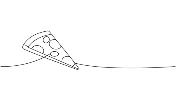 Pizza Slice One Line Continuous Drawing Traditional Italian Fast Food Royalty Free Stock Illustrations