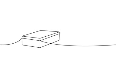 Sünger bir çizgi sürekli çizim. Temizlik hizmetleri araçları sürekli bir çizgi çizimi yapar. Vektör doğrusal çizim. Beyaz arkaplanda izole