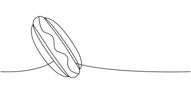 Sosisli sandviç bir çizgi aralıksız çiziyor. Paket servis caddesi fast food. Vektör doğrusal çizim. Beyaz arkaplanda izole