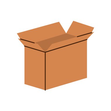 Paket kutusu. Karton teslimat kutusu. Vektör çizimi. Beyaz arkaplanda izole