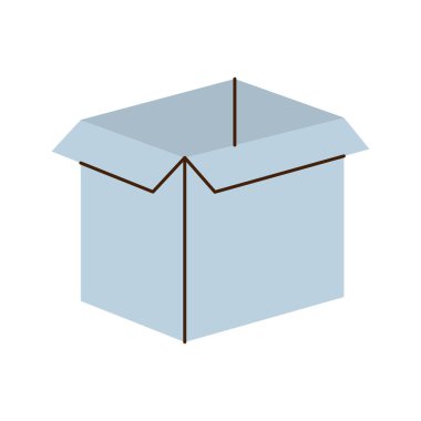 Karton kutu. Karton teslimat kutusu. Vektör çizimi. Beyaz arkaplanda izole