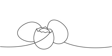 Taze yumurtalar tek sıra halinde. Organik tarım ürünü. Vektör çizimi. Beyaz arkaplanda izole