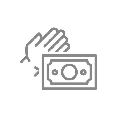 El ele tutuşan fatura hattı ikonu. İyi bir ortaklık sembolü. Vektör çizimi. Beyaz arkaplanda izole