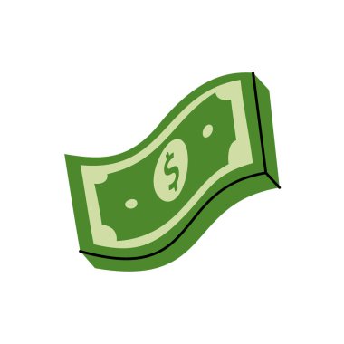 A dollar bills. Money investment and business commerce. Vector illustration. Isolated on white background.