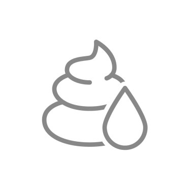 Damlama çizgisi ikonlu kaka. Sıvı kaka sembolü. Vektör çizimi. Beyaz arkaplanda izole.