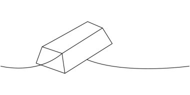 Altın külçe bir çizgi sürekli çizim. Para yatırımı ve online ödeme servisi. Vektör çizimi. Beyaz arkaplanda izole