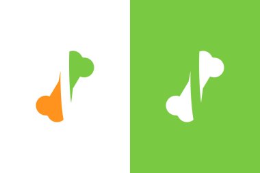 İnsan kemiği logosu. Sağlıklı kemik logoti tasarım şablonu. Beyaz arkaplanda izole.