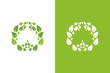 Eko akciğerler ve yaprak logosu. Premium iç organ logoti tasarım şablonu. Beyaz arkaplanda izole.