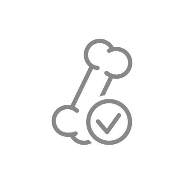 Kene işareti simgesi olan insan kemiği. Sağlıklı organ sembolü. Vektör çizimi. Beyaz arkaplanda izole.