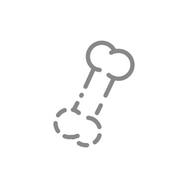 İnsan kemik çizgisi ikonu. Ampütasyon kemikleri sembolü. Vektör çizimi. Beyaz arkaplanda izole