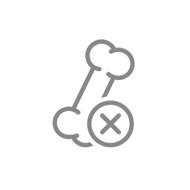 Çapraz çizgi ikonu olan insan kemiği. Hastalıklı iç organ sembolü. Vektör çizimi. Beyaz arkaplanda izole.