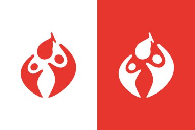 Safra kesesi ve insan logosu kombinasyonu. Eşsiz iç organ logoti tasarım şablonu. Beyaz arkaplanda izole