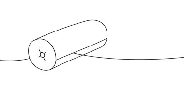 Yastık destekleyici bir çizgi sürekli çizim. Sıcak, rahat yastık. Vektör çizimi. Beyaz arkaplanda izole