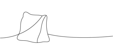 Yatak odası ortopedik yastığı. Sürekli çizim. Yumuşak yastık uyumak için. Vektör çizimi. Beyaz arkaplanda izole