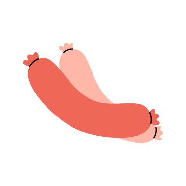 Sosisli sandviçler. Mezbaha sosisi menüsü. Vektör çizimi. Beyaz arkaplanda izole