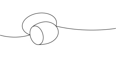 Patates bir çizgi sürekli çizim. Taze organik sebze. Vektör çizimi. Beyaz arkaplanda izole