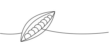 Bezelye sürüsü aralıksız çizim yapıyor. Taze organik sebze. Vektör çizimi. Beyaz arkaplanda izole