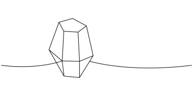 Gemstone sürekli çizim halinde. Lüks değerli taş kristali. Vektör çizimi. Beyaz arkaplanda izole