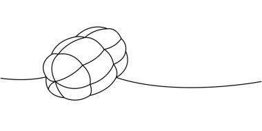 Geleneksel sosis bir çizgi sürekli çizim. Kasap eti. Vektör çizimi. Beyaz arkaplanda izole