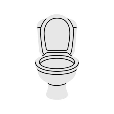 Seramik klozet. Banyo hijyeni. Vektör çizimi. Beyaz arkaplanda izole