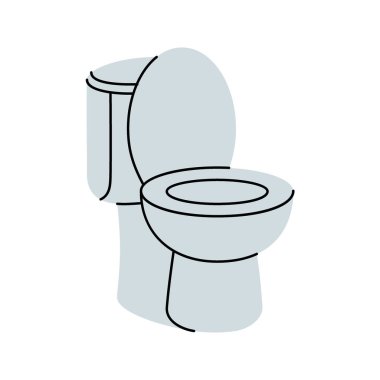 Temiz klozet. Banyo hijyeni. Vektör çizimi. Beyaz arkaplanda izole
