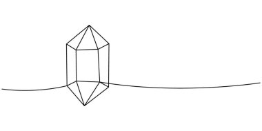 Mistik mücevher bir çizgi sürekli çizim. Elmas ve mücevher. Vektör çizimi. Beyaz arkaplanda izole