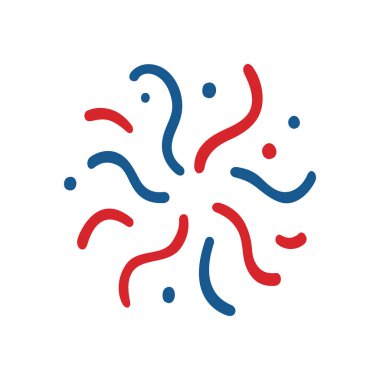 Soyut havai fişek çizimi. Beyaz arkaplanda patlama