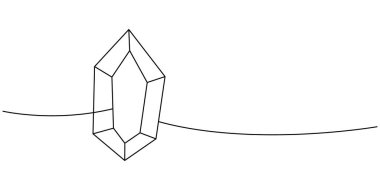 Ruhani taş, aralıksız bir çizim. Kristal ve mineral. Vektör çizimi. Beyaz arkaplanda izole
