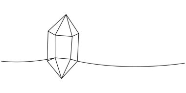 Gemstone sürekli çizim halinde. Kıymetli kristal. Vektör çizimi. Beyaz arkaplanda izole