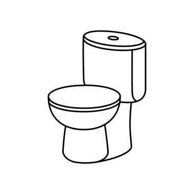 Temiz klozet kapağı sembolleri. Banyo hijyeni. Vektör çizimi. Beyaz arkaplanda izole