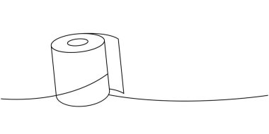 Tuvalet kağıdı. Sürekli çizim. Mutfak havlusu ruloları. Vektör çizimi. Beyaz arkaplanda izole