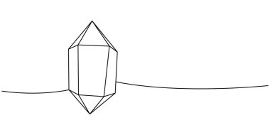 Sihirli kristal bir çizgi sürekli çizim. Kıymetli kristal. Vektör çizimi. Beyaz arkaplanda izole