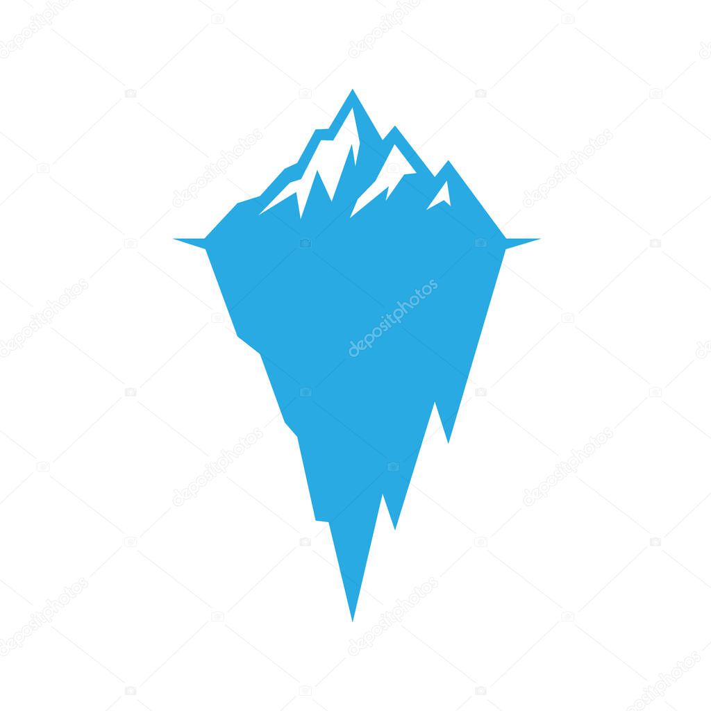 Iceberg with snowy mountain peaks. Vector design ideal for arctic projects, eco posters, environmental concepts and polar expedition branding
