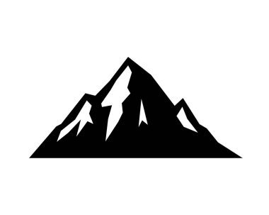 Karlı zirveleri olan siyah dağ sırtı. Yürüyüş posterleri, tırmanma projeleri, ekolojik kampanyalar, macera markaları ve açık hava illüstrasyonları için mükemmel.
