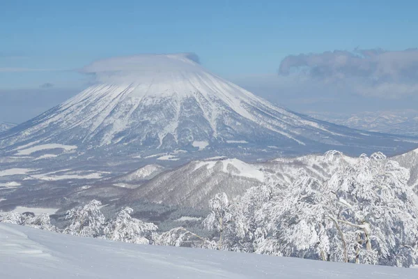 Mount Yotei in winter from Rusutsu