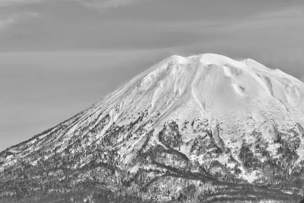 冬の晴れた日に雪に覆われた羊蹄山 — ストック写真