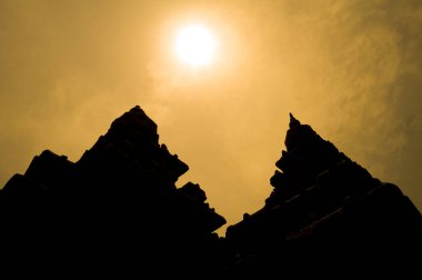 fantastik sanat tasarım Mahabalipuram, dünya mirası Tamil Nadu, Hindistan yakınındaki monolitik ünlü Shore Tapınağı