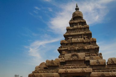 fantastik sanat tasarım Mahabalipuram, dünya mirası Tamil Nadu, Hindistan yakınındaki monolitik ünlü Shore Tapınağı
