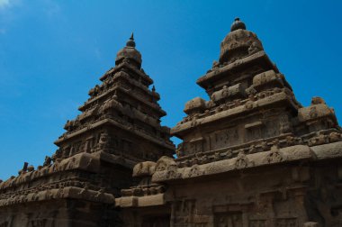 fantastik sanat tasarım Mahabalipuram, dünya mirası Tamil Nadu, Hindistan yakınındaki monolitik ünlü Shore Tapınağı