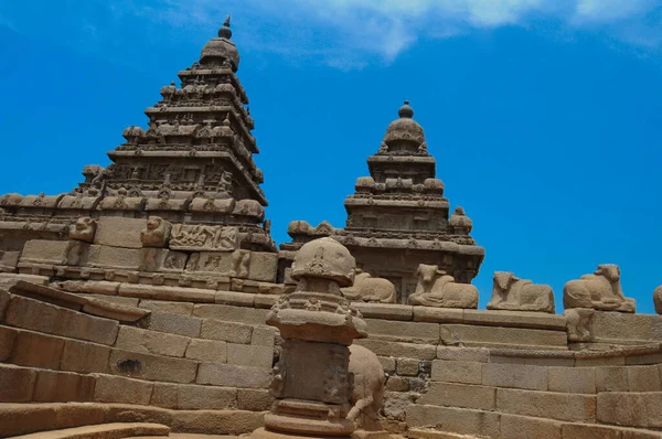 fantastik sanat tasarım Mahabalipuram, dünya mirası Tamil Nadu, Hindistan yakınındaki monolitik ünlü Shore Tapınağı
