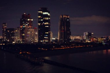 miami görünümü, gün batımı, özel fotoğraf işleme, ABD