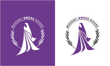 abstract beauty women's dress fashion logo design illustration ladies Fashion Brand Marketing clipart