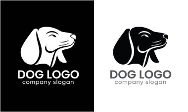 Köpek logosu tasarım fikri konsept vektör şablonu