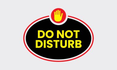 İşaretleri Rahatsız Etmeyin Tahta logo etiketi hisse senedi vektör ilülasyonu